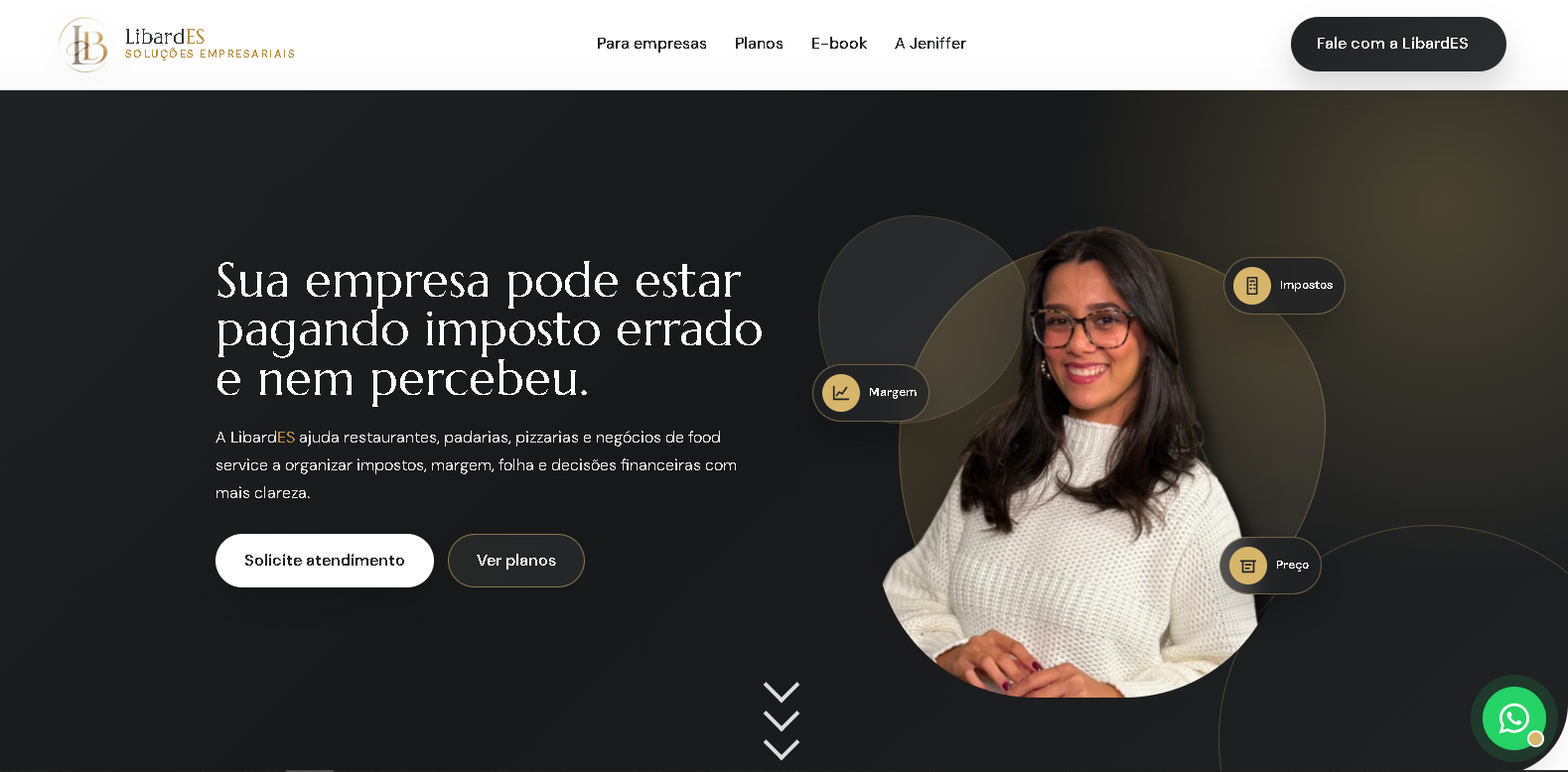 Modelo de site one-page para negócio local pela LS Agência